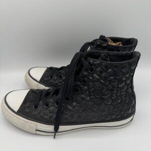 Converse Chuck Taylor High Top Black Rhinestone Studded Sneakers Size 6.5